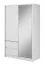Armoire élégante à portes coulissantes avec grand espace de rangement Kirkdale 11, Couleur : Blanc - Dimensions : 214 x 134 x 62 cm (H x L x P)