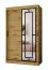 Penderie / Armoire à portes coulissantes / Couleur : Chêne artisan / 5 compartiments / 2 tringles à vêtements / Finition haut de gamme / 120 x 62 x 200 cm / Porte miroir décorative