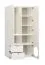 Armoire penderie Aenna 24 avec 2 tiroirs | LED intégrée avec détecteur de mouvement | Blanc / Gris | 202,5 x 100,5 x 60 cm