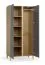 Armoire / 2 portes / Couleur : Graphite / Armoire à portes battantes / 5 compartiments / 2 tringles à vêtements / Dimensions : 94,5 x 60 x 204 cm / Soft-Close / Éclairage LED inclus