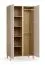 Armoire à portes battantes / 2 portes / Couleur : Beige / 5 compartiments / 2 tringles à vêtements / Fonction Soft-Close / Dimensions : 94,5 x 60 x 204 cm / Eclairage LED inclus