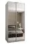 Penderie / armoire à portes coulissantes / 6 compartiments / 245,5 x 110 x 64 cm / 6 étagères / 2 tringles à vêtements / 2 portes coulissantes / Couleur : Blanc / Soft-Close