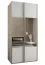 Penderie / Armoire à portes coulissantes / 245,5 x 100 x 64 cm / Couleur : Noir / Soft-Close / Miroir / 2 tringles à vêtements / 2 portes coulissantes / 6 compartiments