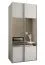 Penderie / Armoire à portes coulissantes / 6 compartiments / 245,5 x 110 x 64 cm / Miroir / 2 tringles à vêtements / 2 portes coulissantes / Soft-Close / Couleur : Blanc