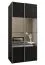Armoire / Armoire à portes coulissantes | 245,5 x 110 x 64 cm | Miroir | Fermeture en douceur | Couleur : noir | Fermeture en douceur | 2 tringles à vêtements | 2 portes coulissantes