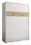 Lit escamotable Namsan 03 vertical, Couleur : Blanc mat / Chêne Artisan - Surface de couchage : 140 x 200 cm (l x L)
