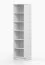 Bibliothèque de 50 cm de large / étagère ouverte / Blanc mat / Smolikas 01 / 6 compartiments / 192 x 50 x 40 cm / Porte battante / 3 tiroirs / Enfants / Jeunes