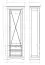 Armoire étroite Gimone 12 | Pin finlandais | Blanc / Tabac | 200 x 70 x 42 cm | Porte en bois | Soft Close | 2 tiroirs