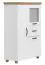 Vitrine Cuenca 02, Couleur : Chêne / Blanc - Dimensions : 132 x 95 x 39 cm (H x L x P)