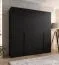 Armoire à portes battantes / 4 portes / Couleur : Noir / 2 compartiments / Fonction Soft-Close / 2 tringles à vêtements / Poignées : Noir / Dimensions : 200 x 52 x 202 cm / Penderie / Chants ABS