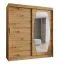 Armoire à portes coulissantes miroir Musala 13 | Espace optimisé | Chêne Artisan | 1,8 m de large | 10 compartiments