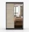 Armoire penderie à portes coulissantes Rudawy 06 | 200 x 120 x 61 cm | Chêne Sonoma / Noir | Avec miroir