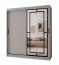 Armoire à portes coulissantes / Cachemire / 10 compartiments / 2 tringles / Finition haut de gamme / 180 x 62 x 200 cm / Armoire / Porte miroir / Design moderne