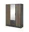 Armoire trois portes avec miroir Leeds 06, couleur : graphite - dimensions : 200 x 155 x 51 cm (h x l x p)