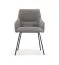 Chaise de salle à manger rembourrée / Couleur : Gris / Noir / Bonne finition / Tissu chenille / Dimensions : 53 x 55 x 82 cm / Pieds antidérapants / Construction robuste