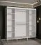 Armoire à portes coulissantes aspect marbre Jotunheimen 33, couleur : blanc - dimensions : 208 x 200,5 x 62 cm (h x l x p), avec 10 compartiments
