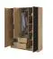 Armoire avec grand espace de rangement Leeds 13, Couleur : Chêne Artisan - Dimensions : 200 x 155 x 51 cm (H x L x P)