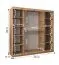 Armoire à portes coulissantes Musala 19 noir | 2 m large | miroir intégré | 2 tringles | 10 compartiments