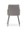 Chaise de salle à manger rembourrée / Couleur : Gris / Noir / Bonne finition / Tissu chenille / Dimensions : 53 x 55 x 82 cm / Pieds antidérapants / Construction robuste