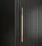 Armoire moderne à portes coulissantes avec une porte miroir Jotunheimen 58, couleur : noir - Dimensions : 208 x 180,5 x 62 cm (H x L x P)
