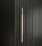 Armoire neutre à portes coulissantes aspect marbre Jotunheimen 158, couleur : noir - Dimensions : 208 x 100,5 x 62 cm (H x L x P)