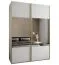 Penderie / Armoire à portes coulissantes / 245,5 x 180 x 64 cm / Miroir / 2 tringles à vêtements / 11 compartiments / Fonction Soft-Close / 2 portes coulissantes / Couleur : blanc