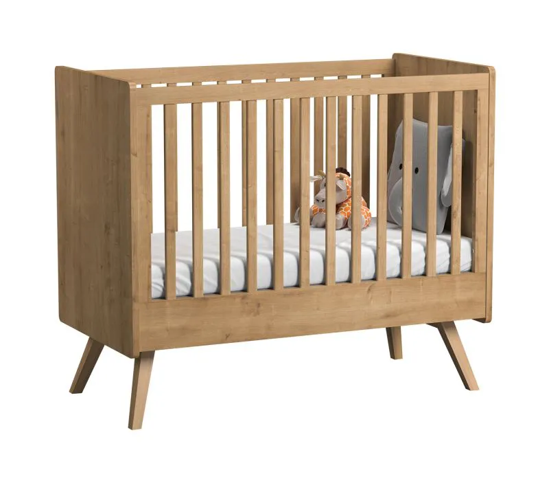 Lit bébé à barreaux Aleksander 21 | Chêne | 60 x 120 cm | Design moderne et épuré | Matériaux haut de gamme