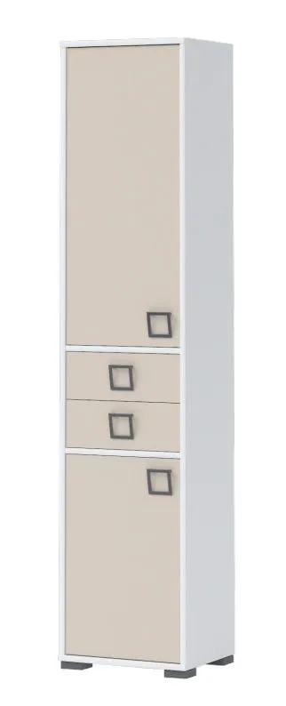 Armoire enfant Benjamin 25 | Blanc/Crème | 198 x 44 x 37 cm | Design moderne et finition soignée