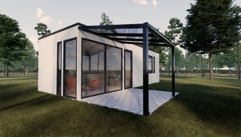 Abri de terrasse S 01, Toit : verre transparent 10 mm, Surface au sol : 6,12 m² - Dimensions : 200 x 306 cm (l x L)