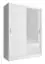 Armoire simple avec une porte à miroir Warbreck 11, Couleur : Blanc - Dimensions : 200 x 150 x 62 cm (h x l x p), avec cinq casiers