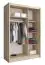 Armoire neutre avec une porte à miroir Warbreck 06, couleur : Chêne de Sonoma - Dimensions : 200 x 130 x 62 cm (H x L x P)