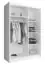 Armoire neutre à portes coulissantes avec cinq casiers Warbreck 10, Couleur : Gris - Dimensions : 200 x 130 x 62 cm (h x l x p), avec grand espace de rangement
