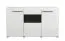 Buffet Idos 02 | 3 portes, 1 tiroir, 8 niches | Blanc brillant & noir | 96,5 x 173 x 41,5 cm