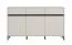 Commode / 3 portes battantes / 1,5 m de large / Couleur : Cachemire / 3 tiroirs / Dimensions : 157 x 40 x 90 cm / Buffet / Bords ABS / 6 compartiments / Pieds : Noir