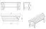 Banc pour pavillon Vitalba - Dimensions : 120 x 39 cm (l x p)