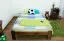 Lit simple / lit d'appoint en pin massif, couleur noyer A10, avec sommier à lattes - dimension 120 x 200 cm