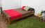 Lit simple / lit d'appoint en bois de pin massif, couleur chêne A8, sommier à lattes inclus - Dimensions : 120 x 200 cm