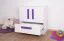 Chambre d'enfant - Commode Walter 08, couleur : blanc brillant / violet - 85 x 80 x 40 cm (H x L x P)