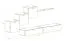 Meuble-paroi moderne Balestrand 152, couleur : gris / blanc - dimensions : 150 x 330 x 40 cm (h x l x p), avec 10 compartiments