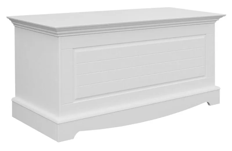 Coffre Gyronde 38, pin massif, laqué blanc - 51 x 112 x 45 cm (H x L x P)