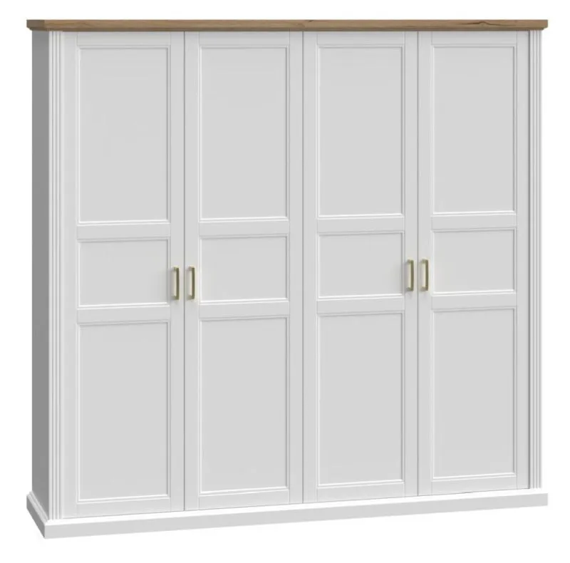 Chambre à coucher - Armoire, Couleur: Blanc / Noix - 227 x 236 x 59 cm (H x L x P) Abbildung