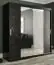 Armoire avec motif moderne en marbre Ätna 65, Couleur : Noir mat / Marbre noir - Dimensions : 200 x 200 x 62 cm (h x l x p), avec grand espace de rangement