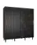 Armoire moderne à portes coulissantes avec 10 compartiments Jotunheimen 130, couleur : noir - Dimensions : 208 x 200,5 x 62 cm (H x L x P)