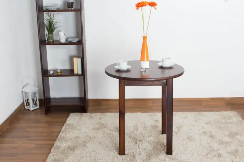 Table en pin massif, couleur noix 003 (ronde) - diamètre 70 cm