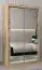 Armoire à portes coulissantes / Penderie Bisaurin 2D avec miroir, Couleur : Chêne de Sonoma - Dimensions : 200 x 120 x 62 cm ( H x L x P)