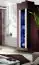 Mur de salon avec grand espace de rangement Hompland 15, Couleur : Blanc / Noir - dimensions : 170 x 260 x 40 cm (h x l x p), avec éclairage LED bleu