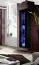 Mur de salon suspendu Hompland 16, Couleur : Noir - dimensions : 170 x 260 x 40 cm (h x l x p), avec une vitrine suspendue