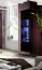 Mur de salon sobre Hompland 32, Couleur : Noir - dimensions : 170 x 260 x 40 cm (h x l x p), avec éclairage LED bleu