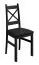 Chaise robuste foncée Raska 03, Noir mat, hêtre massif, 96 x 42 x 46 cm, rembourrage souple, revêtement en tissu, assise confortable, chaise de salle à manger