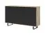 Commode avec façade foncée Zapopan 08, trois portes, Couleur : Chêne Artisan / Noir, dimensions : 100 x 150 x 40 cm, Pieds : Métal, Matériaux de haute qualité